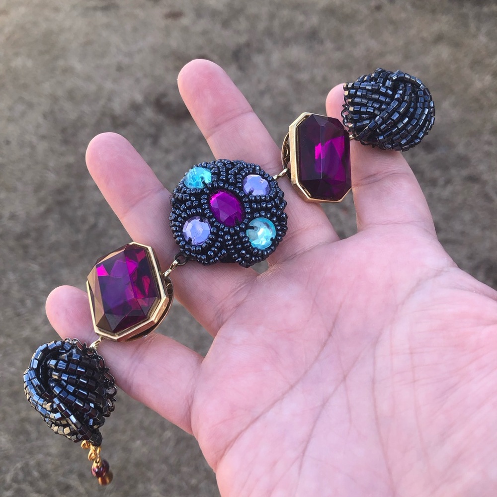 “Rock and Roll” 🤘🎸 Hand crafted bracelet from repurposed vintage earrings